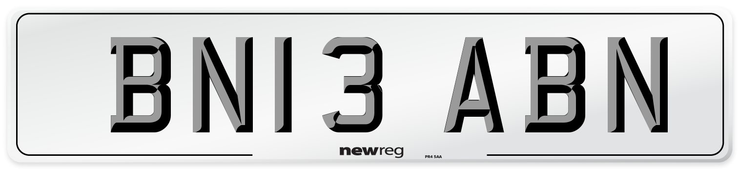 BN13 ABN Number Plate from New Reg